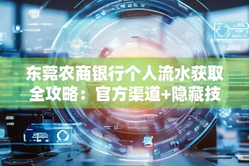 东莞农商银行个人流水获取全攻略：官方渠道+隐藏技巧大公开